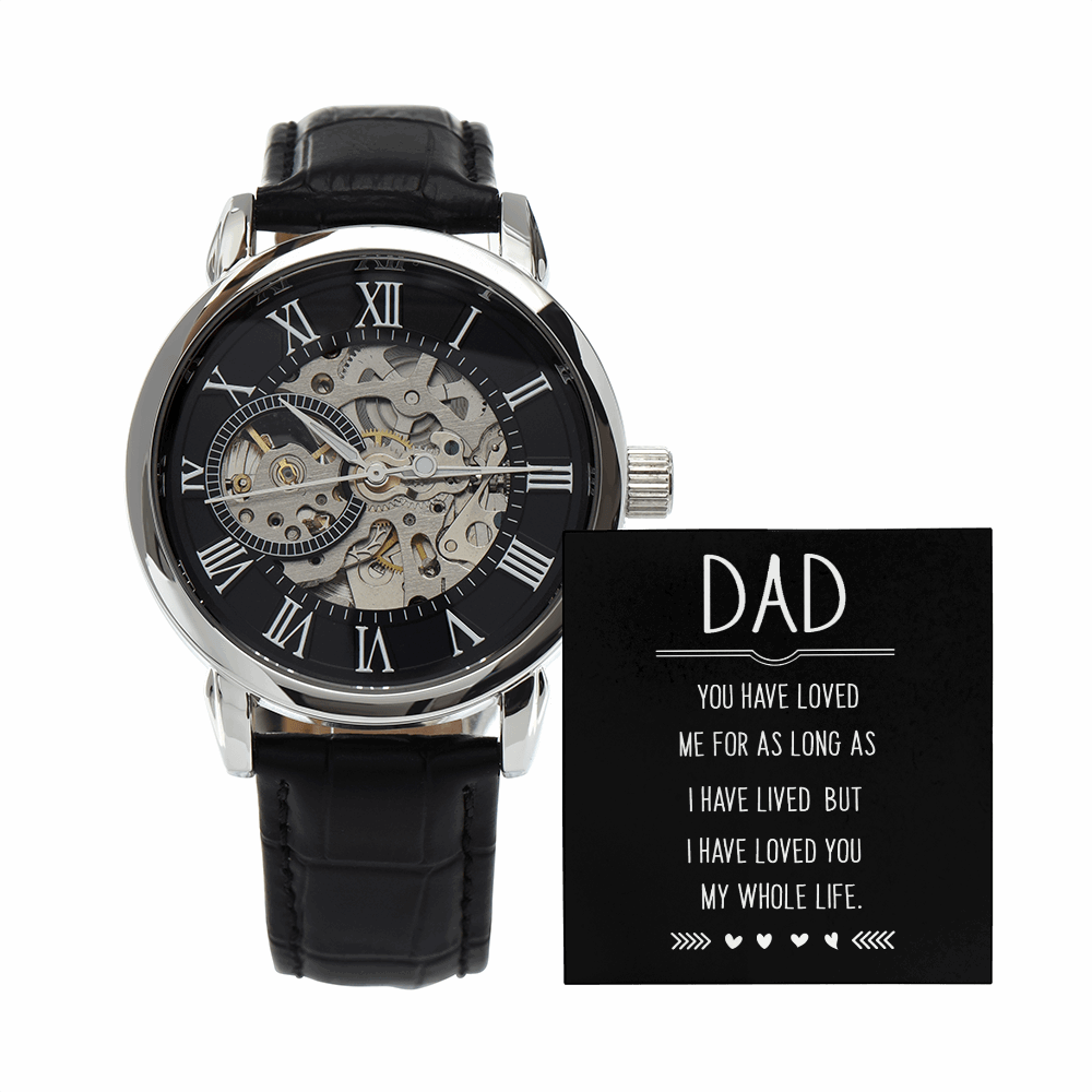 Dad you have loved me Men's Openwork Watch With Mahogany Box - StarShineBox -