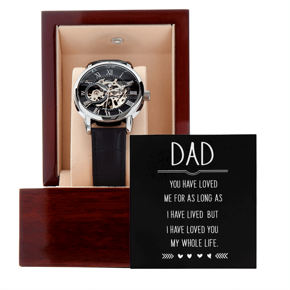 Dad you have loved me Men's Openwork Watch With Mahogany Box - StarShineBox -