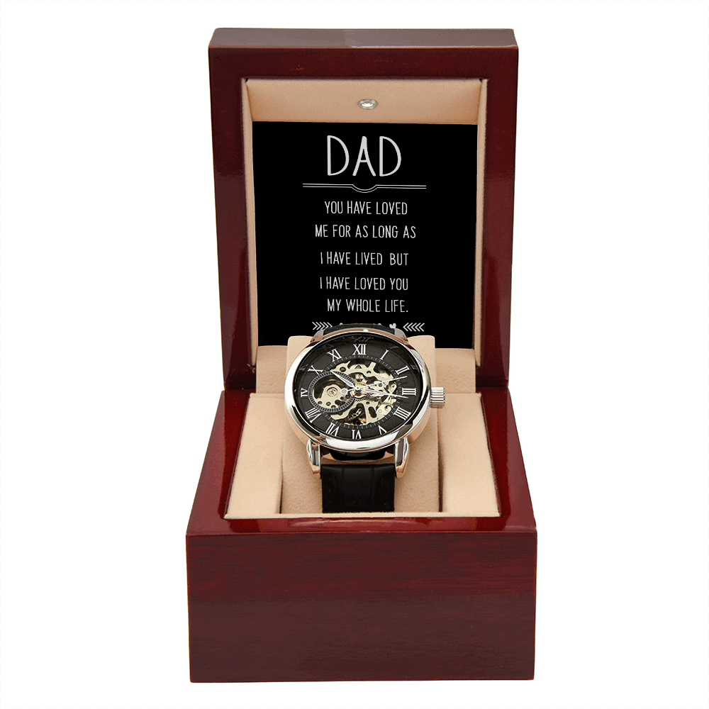 Dad you have loved me Men's Openwork Watch With Mahogany Box - StarShineBox -