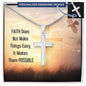 Faith does not make things easy- Personalized Cross Necklace - Starshine Box