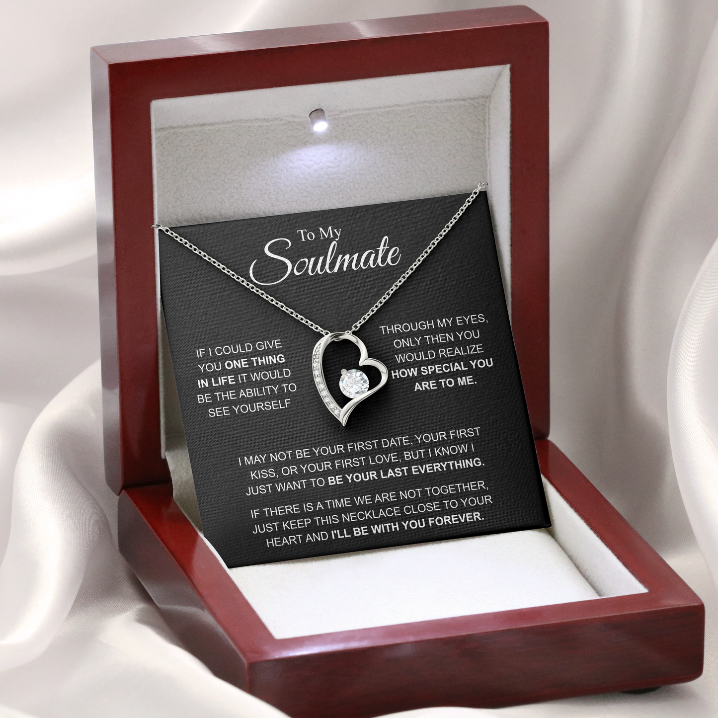 To My Soulmate I'll be with you forever Forever Love Necklace