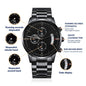 Personalized Engraved Black Chronograph Watch - Starshine Box