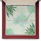 Personalized Name Necklace Green Leaves - StarShineBox -