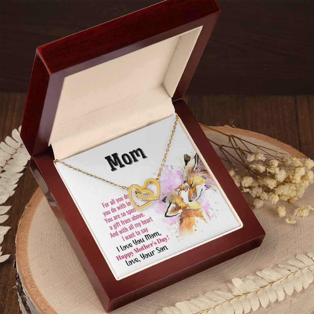To Mom you are so special Interlocking Hearts Necklace