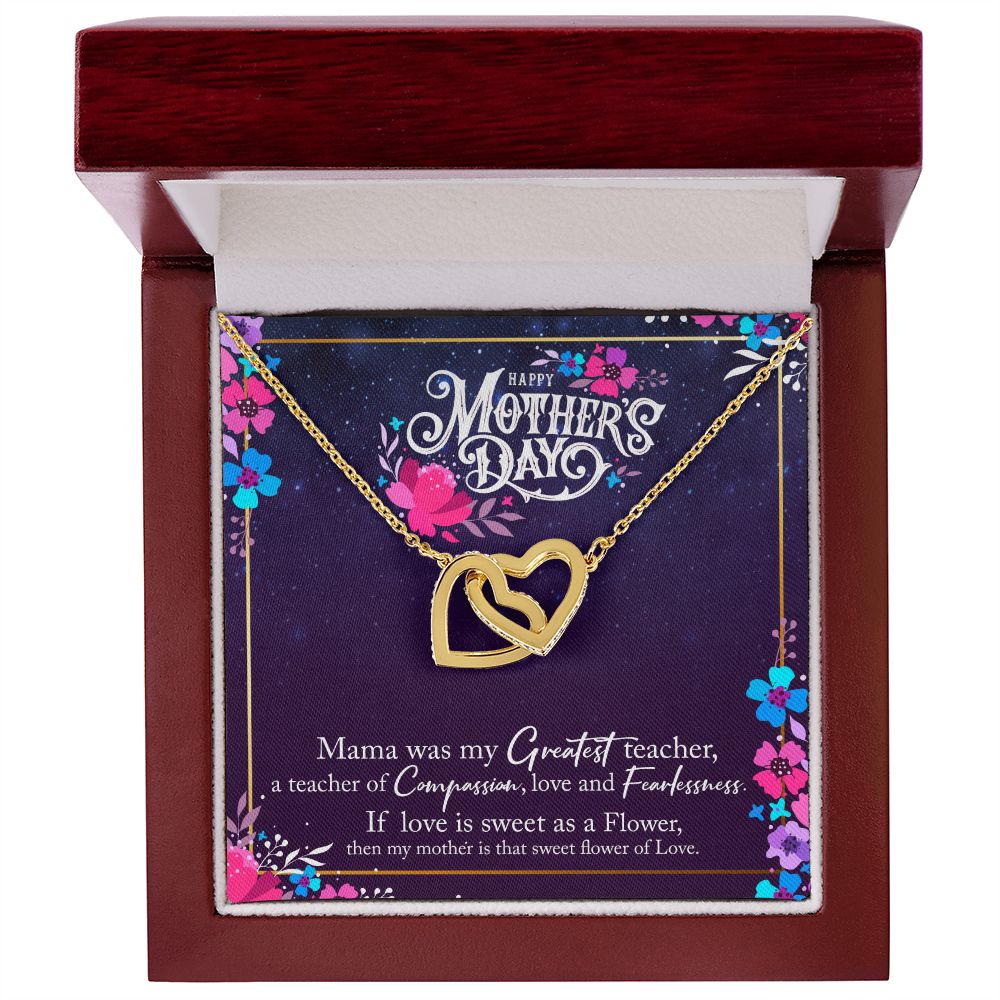 To Mother- Mama was the greatest teacher Happy Mothers' Day Interlocking Hearts Necklace - StarShineBox -