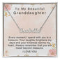 To My Beautiful Granddaughter Every moment I spend with you is a treasure Personalized Name Necklace - StarShineBox -