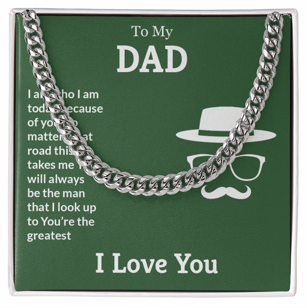 To My Dad- You're the greatest Cubin Link Chain - StarShineBox -