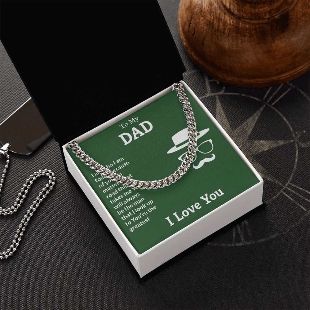 To My Dad- You're the greatest Cubin Link Chain - StarShineBox -