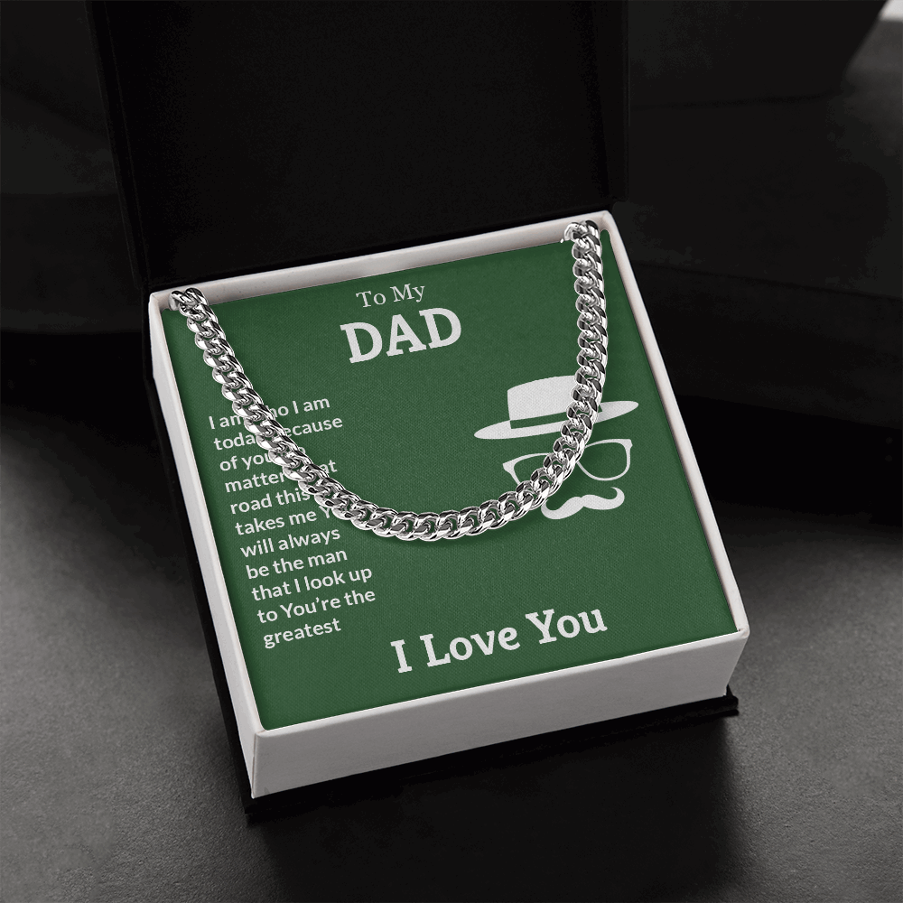 To My Dad- You're the greatest Cubin Link Chain - StarShineBox -