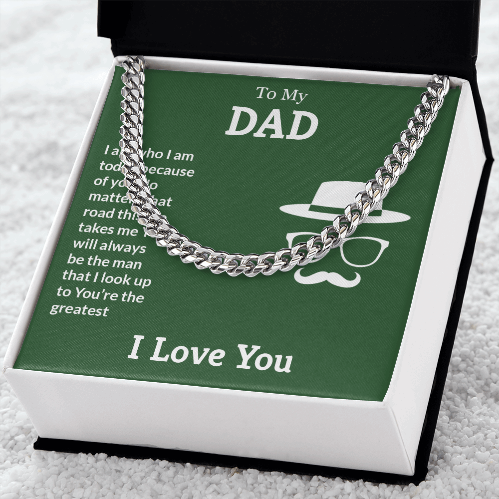 To My Dad- You're the greatest Cubin Link Chain - StarShineBox -