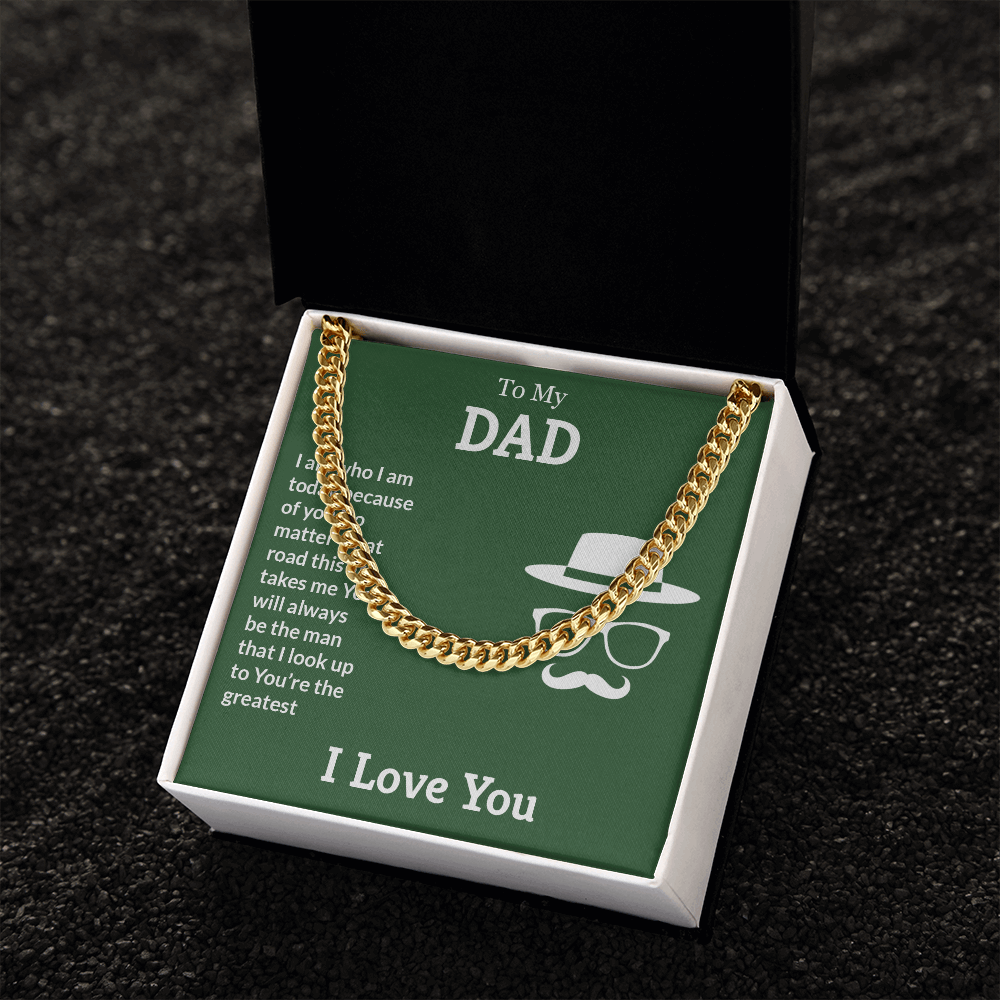 To My Dad- You're the greatest Cubin Link Chain - StarShineBox -