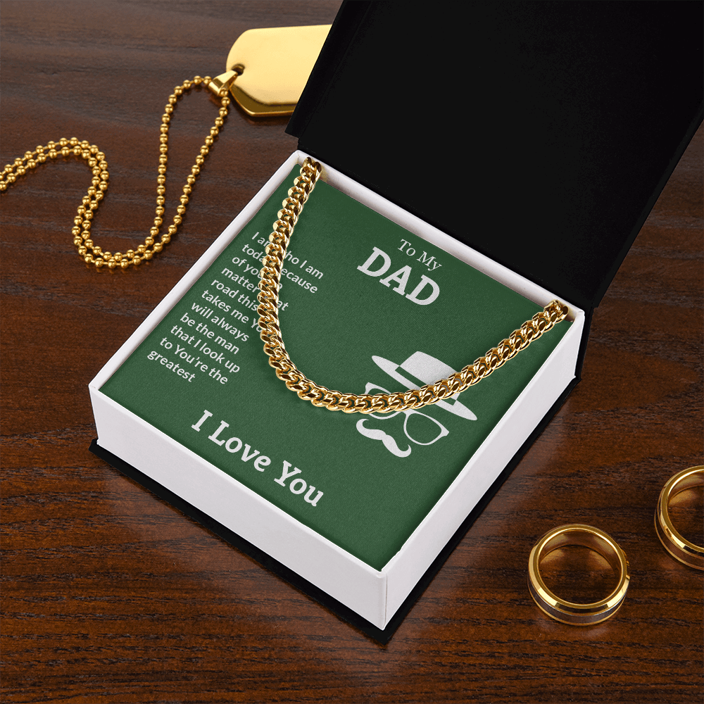To My Dad- You're the greatest Cubin Link Chain - StarShineBox -
