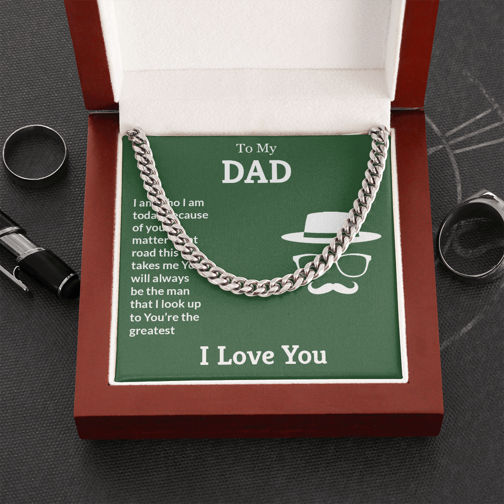 To My Dad- You're the greatest Cubin Link Chain - StarShineBox -