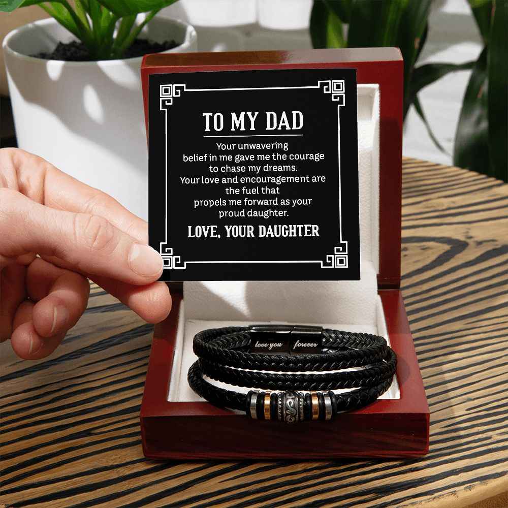 To My Dad- your unwavering belief Love You Forever Bracelet