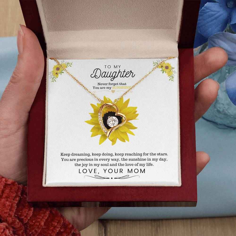 To My Daughter Keep dreaming, keep doing, keep reaching for the stars Forever Love Necklace
