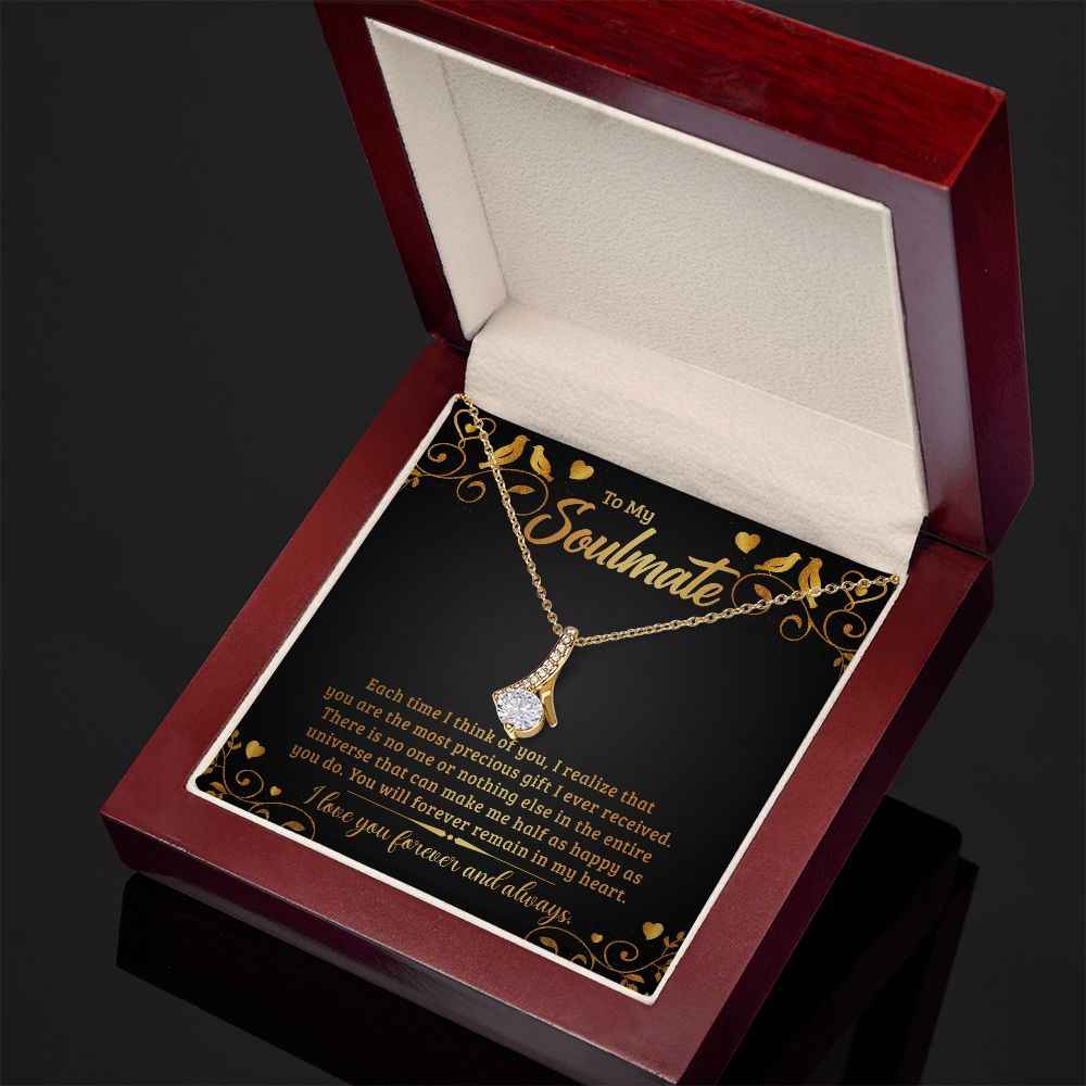 To My Soulmate each time I think of you Alluring Beauty necklace