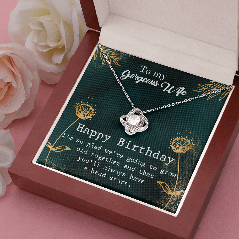 To My Wife Happy Birthday Flowers - The Love Knot Necklace - StarShineBox -