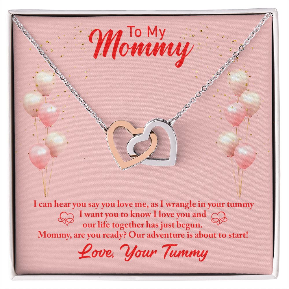 To my mommy-I can hear you Interlocking Hearts Necklace - StarShineBox -