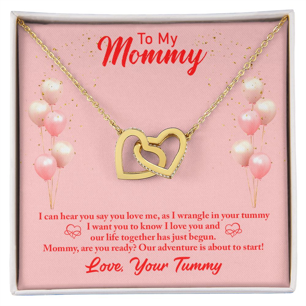 To my mommy-I can hear you Interlocking Hearts Necklace - StarShineBox -