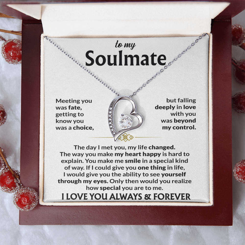 To My Soulmate Meeting You Was Fate Forever Love Necklace