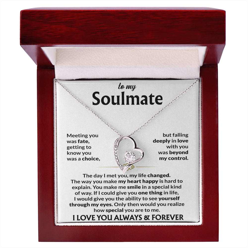 To My Soulmate Meeting You Was Fate Forever Love Necklace