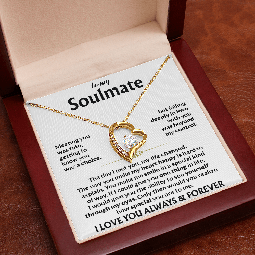 To My Soulmate Meeting You Was Fate Forever Love Necklace