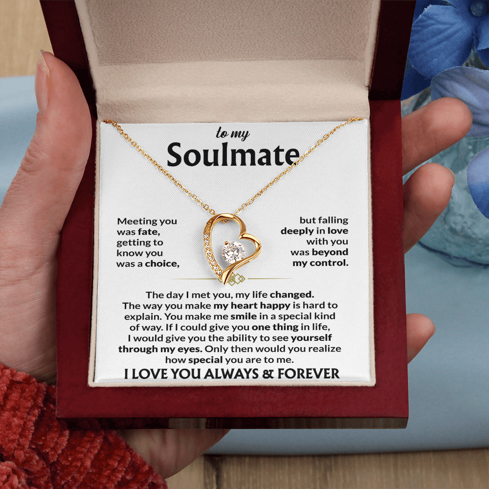 To My Soulmate Meeting You Was Fate Forever Love Necklace