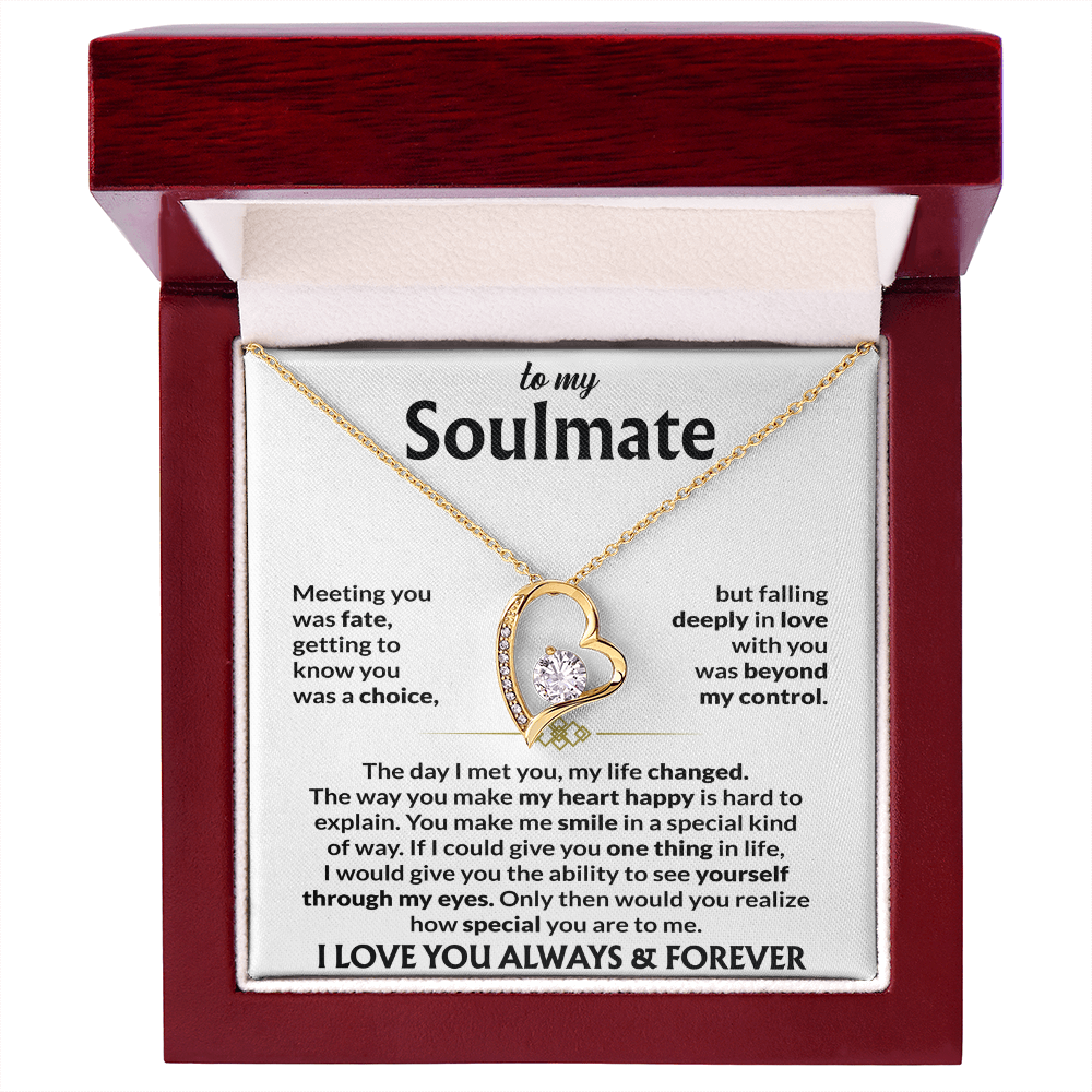 To My Soulmate Meeting You Was Fate Forever Love Necklace