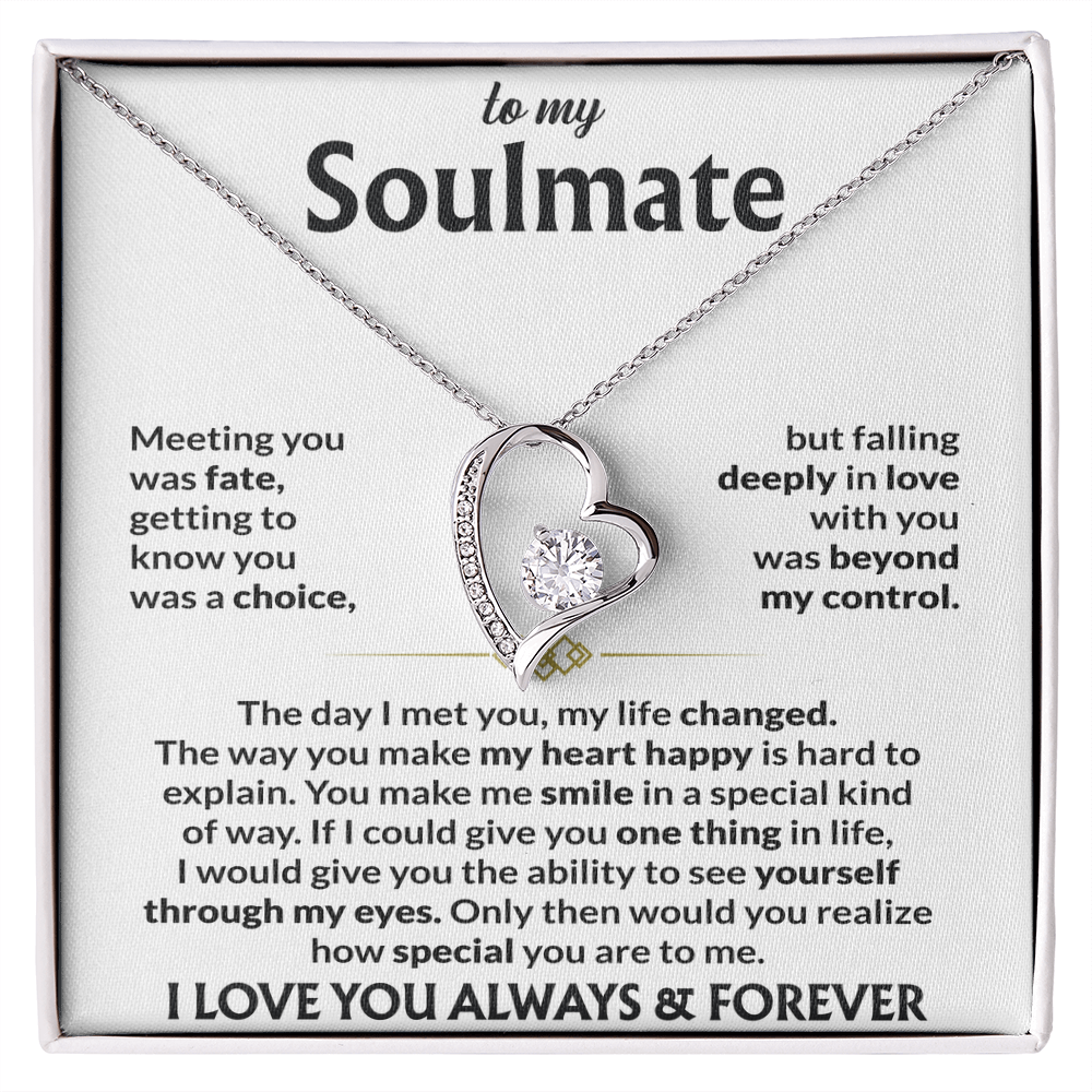 To My Soulmate Meeting You Was Fate Forever Love Necklace
