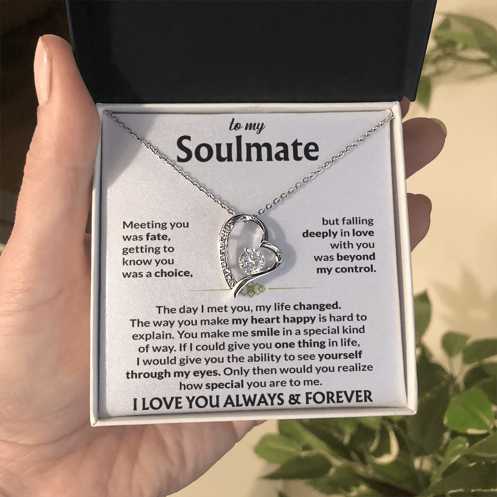 To My Soulmate Meeting You Was Fate Forever Love Necklace