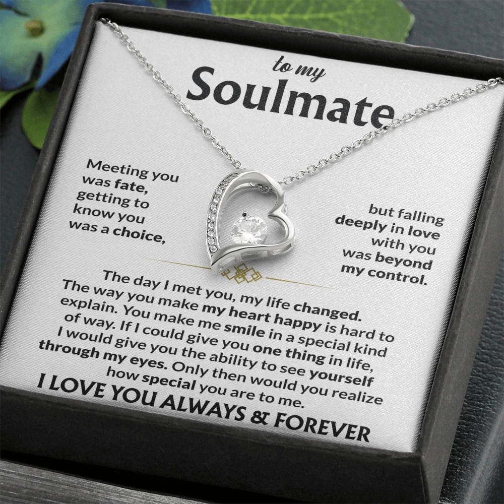 To My Soulmate Meeting You Was Fate Forever Love Necklace