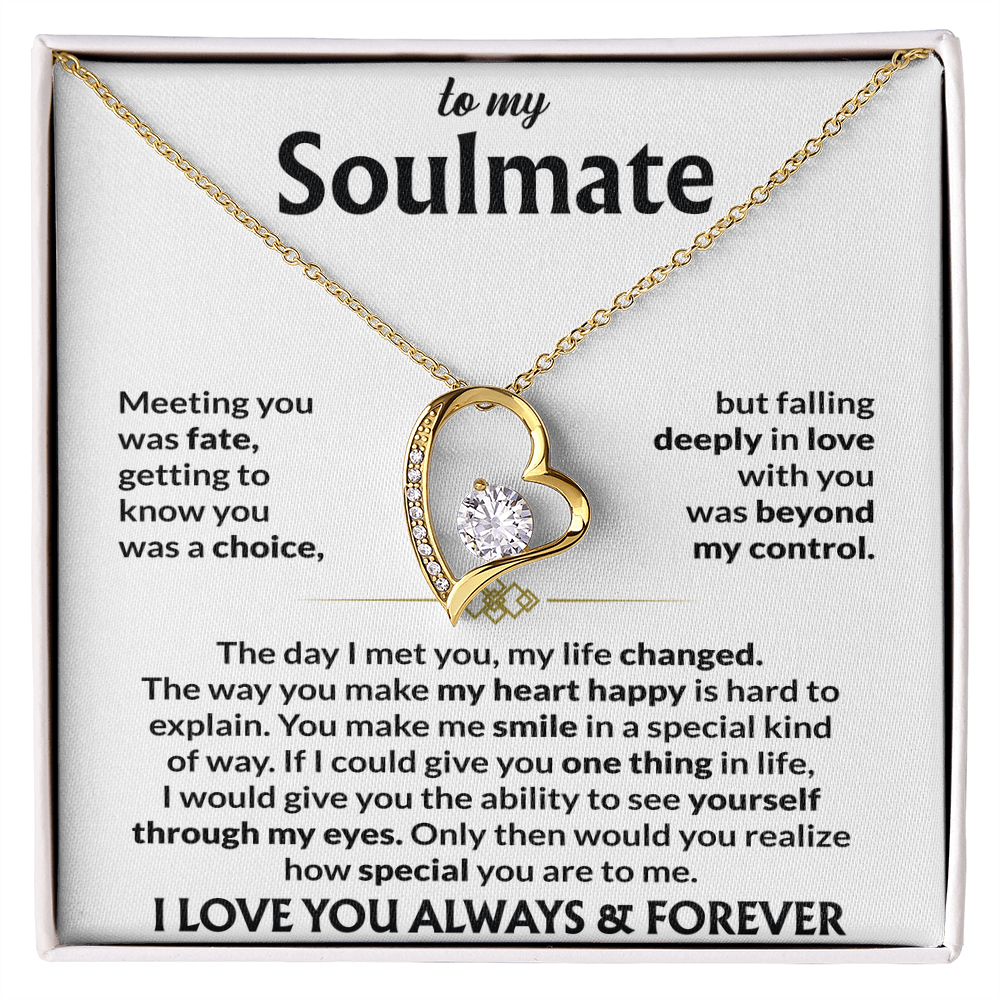 To My Soulmate Meeting You Was Fate Forever Love Necklace