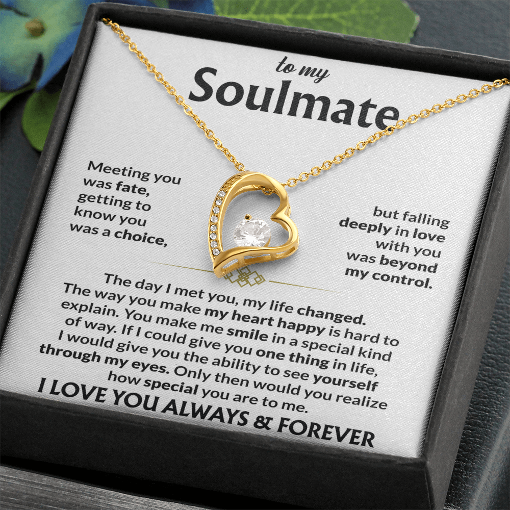 To My Soulmate Meeting You Was Fate Forever Love Necklace