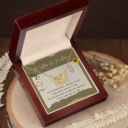 A letter to mother interlocking hearts necklace
