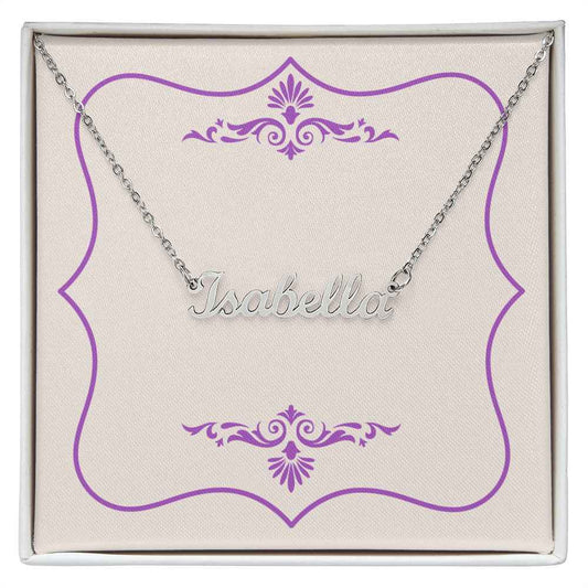 Custom Name Necklace Fancy Purple