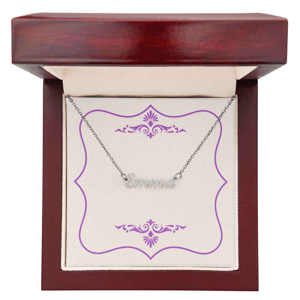 Custom Name Necklace Fancy Purple