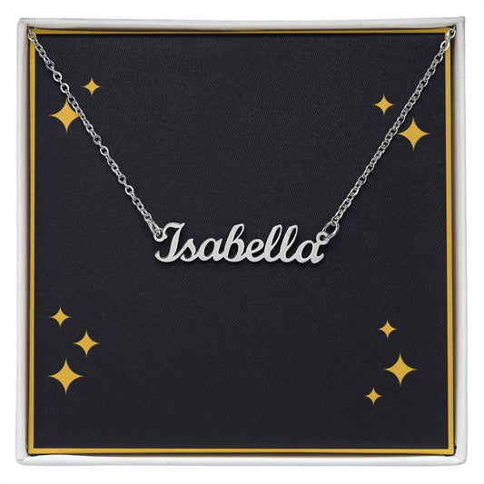 Custom Name Necklace gold stars