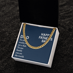 Dad Happy Father's Day-To The World You Are A Dad Cubin Link Chain - StarShineBox -