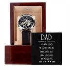 Dad you have loved me Men's Openwork Watch With Mahogany Box - StarShineBox -