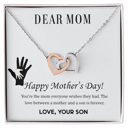 Dear Mom-  Happy Mother’s Day! You’re the mom Interlocking Hearts Necklace - StarShineBox -
