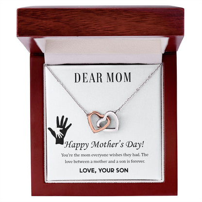 Dear Mom-  Happy Mother’s Day! You’re the mom Interlocking Hearts Necklace - StarShineBox -