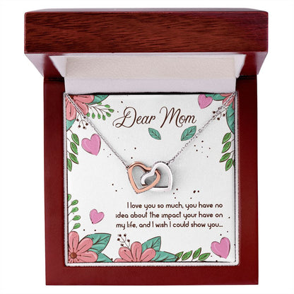Dear Mom- I love you so much Interlocking Hearts Necklace - StarShineBox -