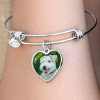 I love you more than treats personalized  Luxury Heart Bangle