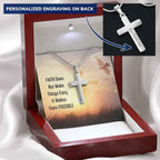 Faith does not make things easy- Personalized Cross Necklace
