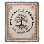 Family Where life Belongs Heirloom Woven Blanket