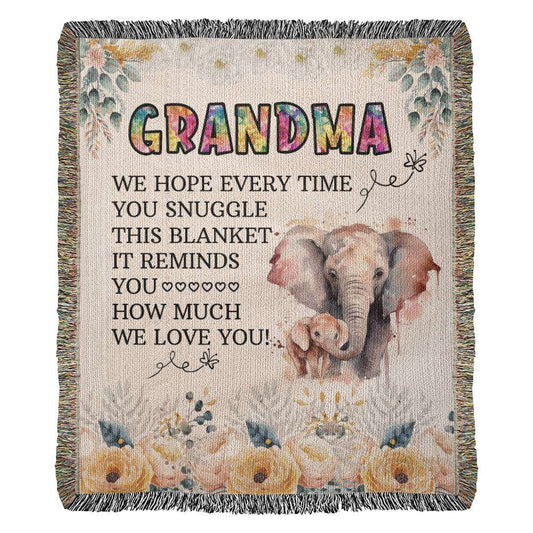 Grandpma We Hope Everytime You Suggle Heirloom Woven Blanket - StarShineBox -