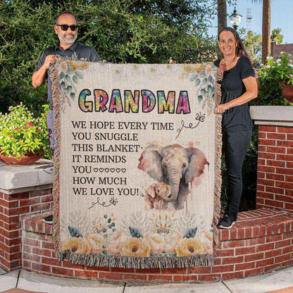 Grandpma We Hope Everytime You Suggle Heirloom Woven Blanket