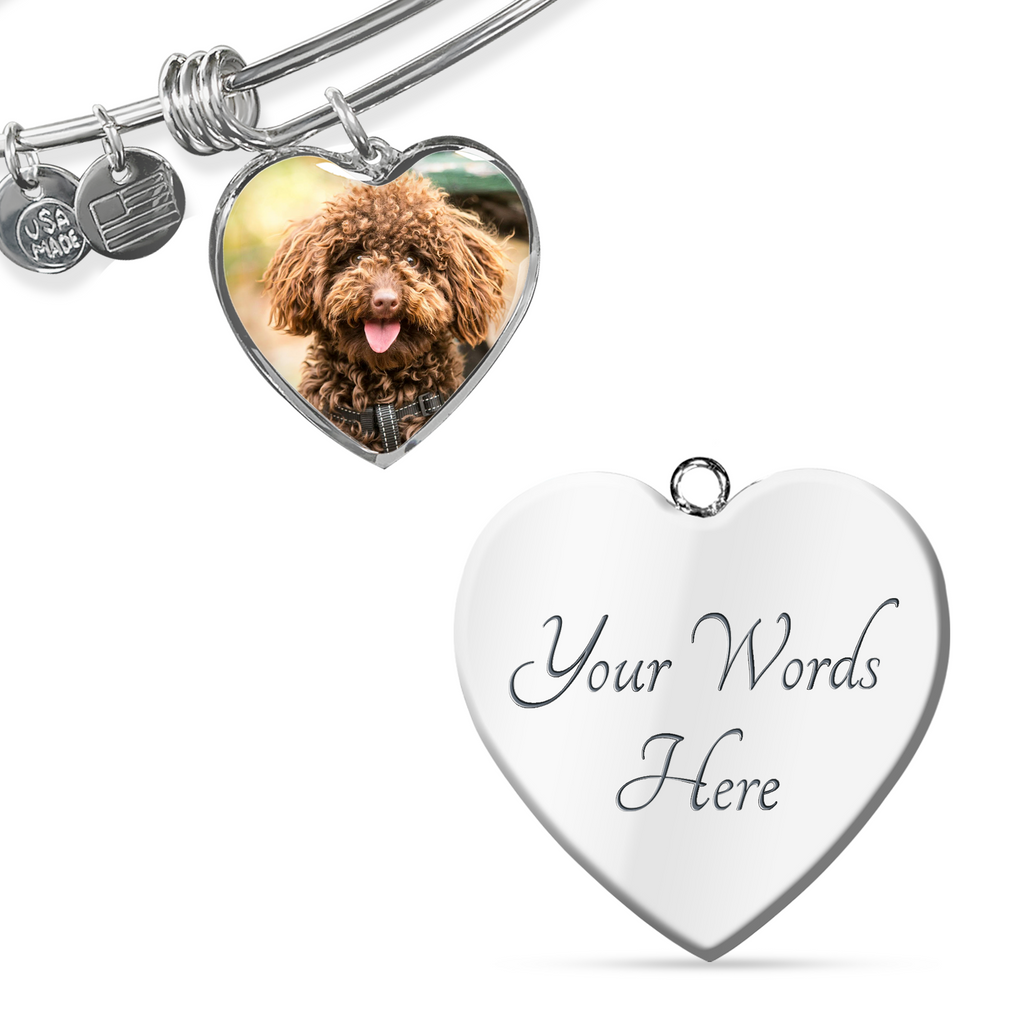 I love you more than treats personalized  Luxury Heart Bangle - Starshine Box