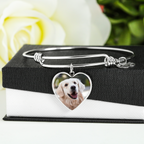 I love you more than treats personalized  Luxury Heart Bangle