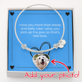I love you more than treats personalized  Luxury Heart Bangle